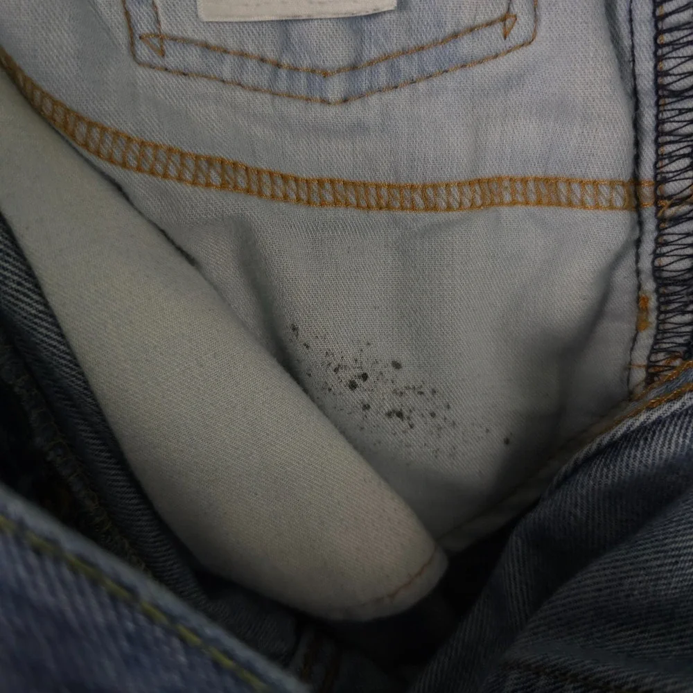 Levis 505 Jeans Mens 36x32 Blue Regular Fit Straight Distressed Workwear Grunge